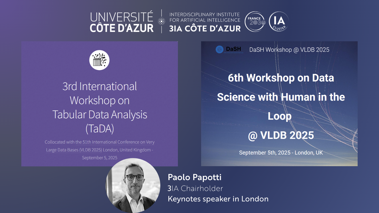 Paolo Papotti gave two keynotes in London in September 2025
