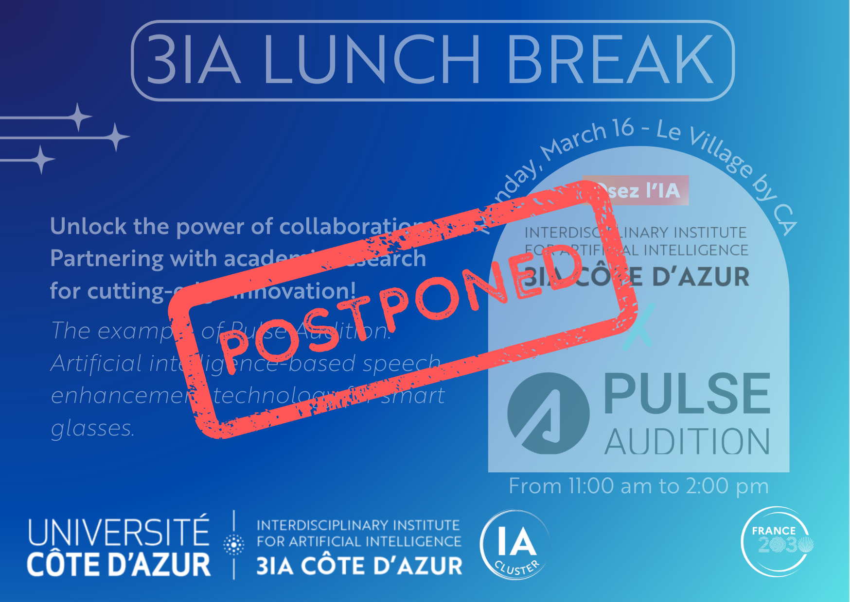 3IA lunch break with Pulse Audition - Postponed