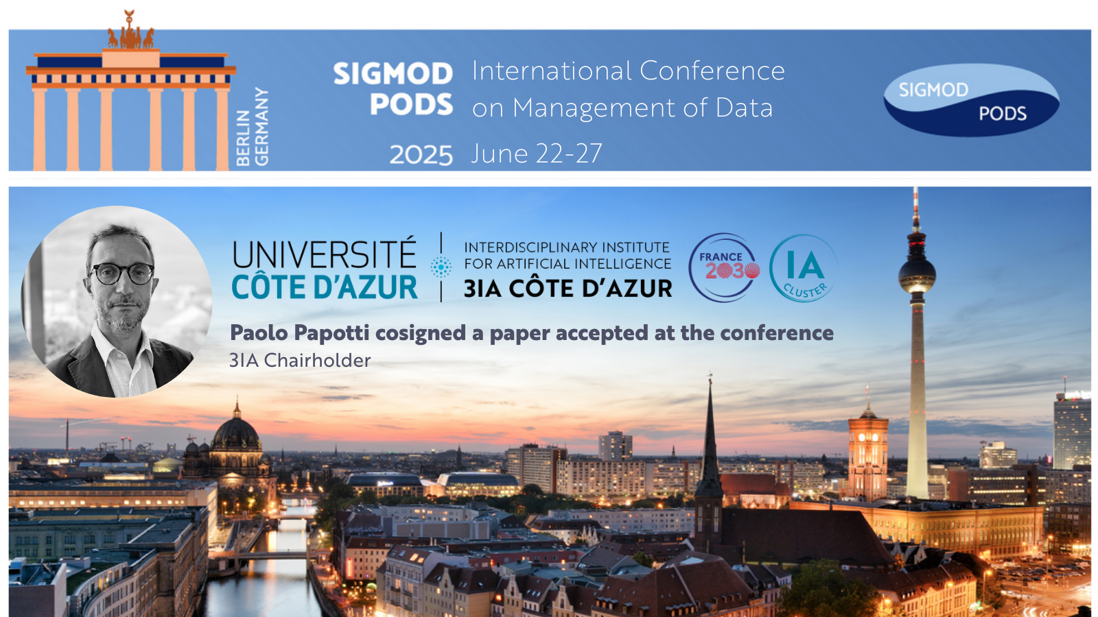 Paolo Papotti cosigned an article accepted at SIGMOD 2025