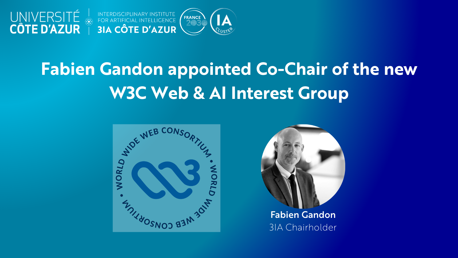 W3C appoints Fabien Gandon to co-lead new Web & AI Interest Group