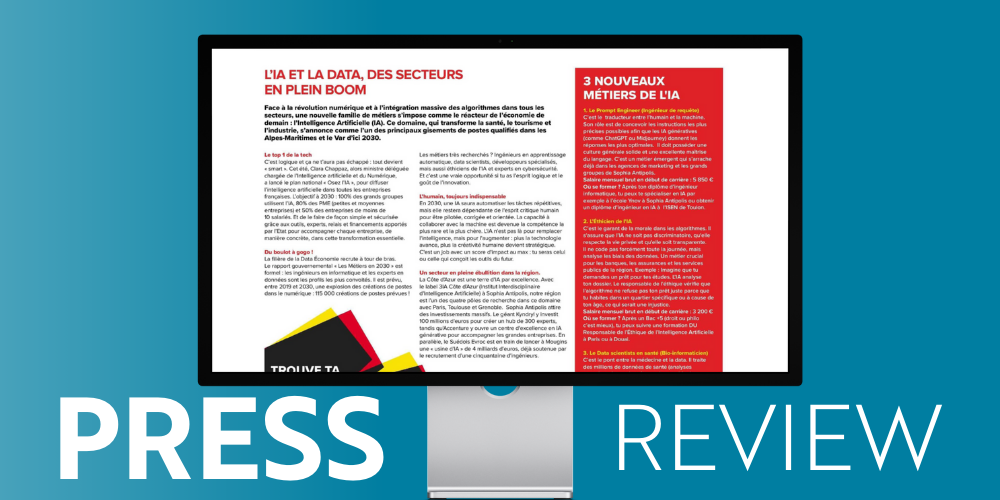 3IA Côte d'Azur featured in Nice Matin AI and Data training guide