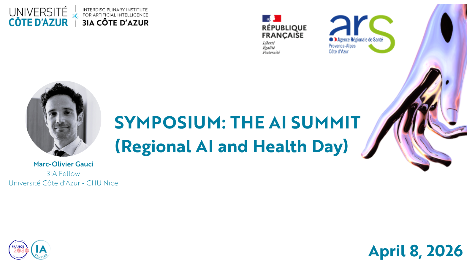 AI and Health: Marc-Olivier Gauci represents AI Cluster 3IA Côte d'Azur and RHU ReBone at the ARS Symposium