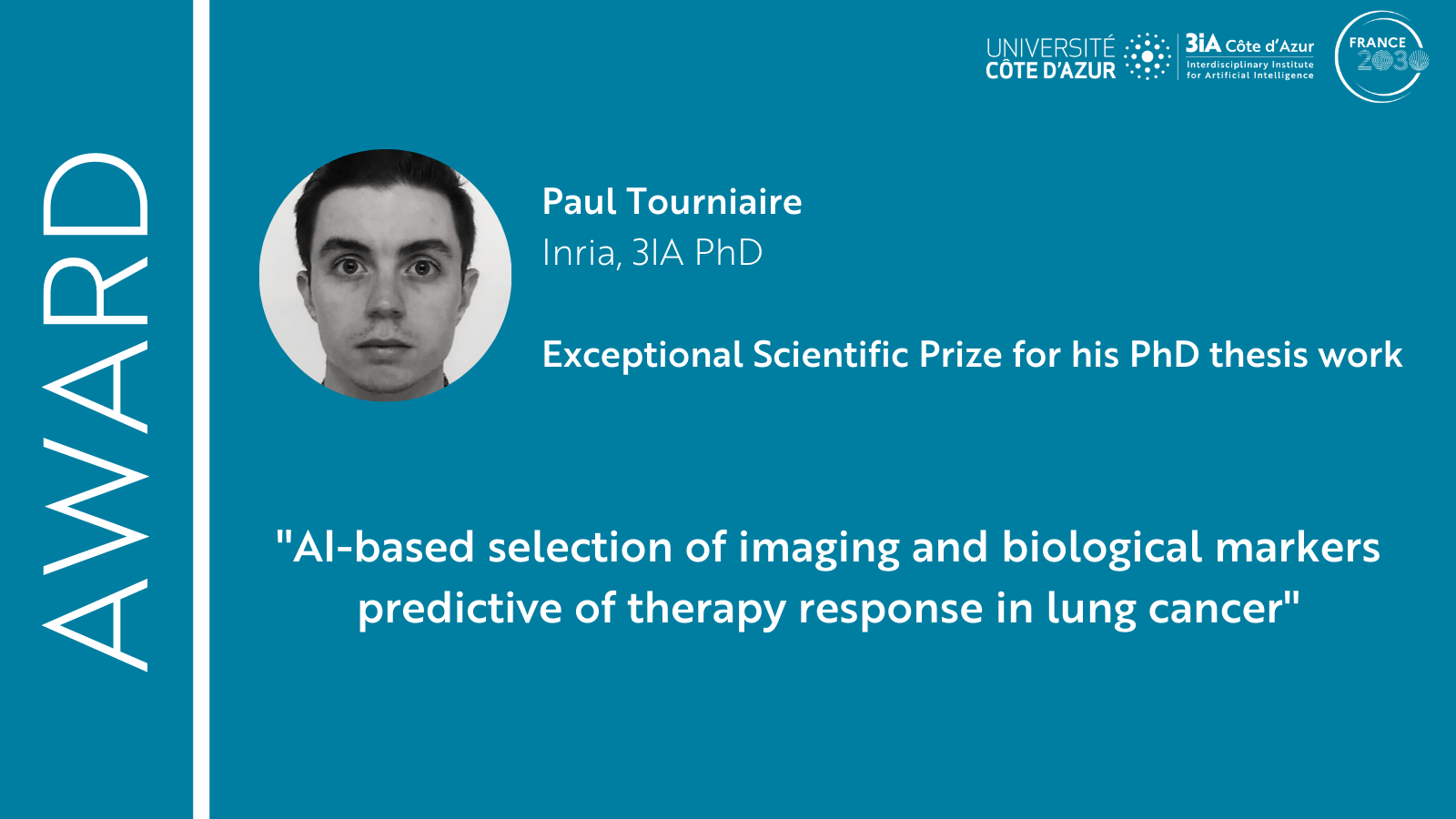 Paul Tourniaire, 3IA PhD, with an exceptional Scientific Prize for his PhD thesis work