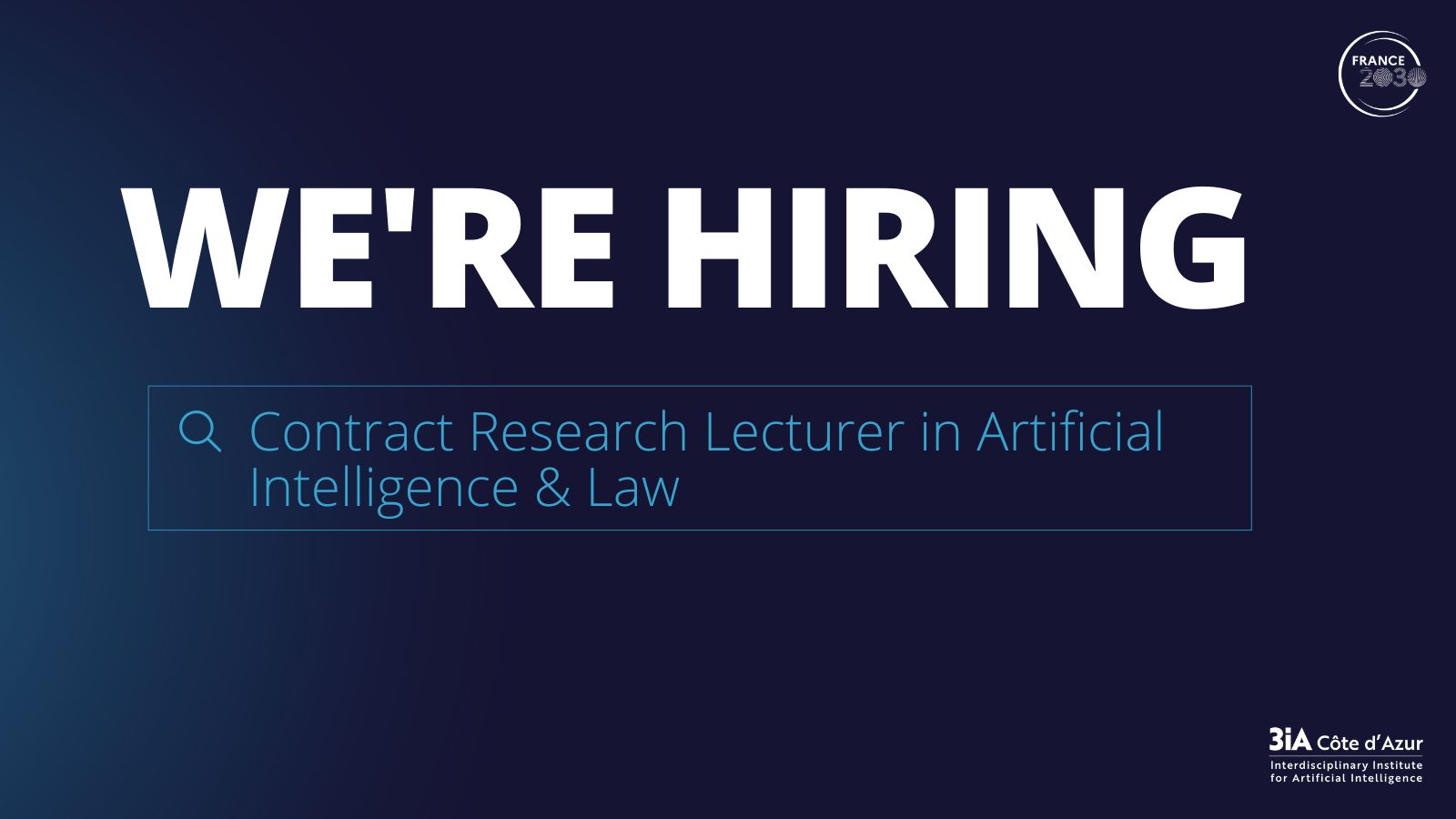 Contract Research Lecturer in Artificial Intelligence & Law EFELIA