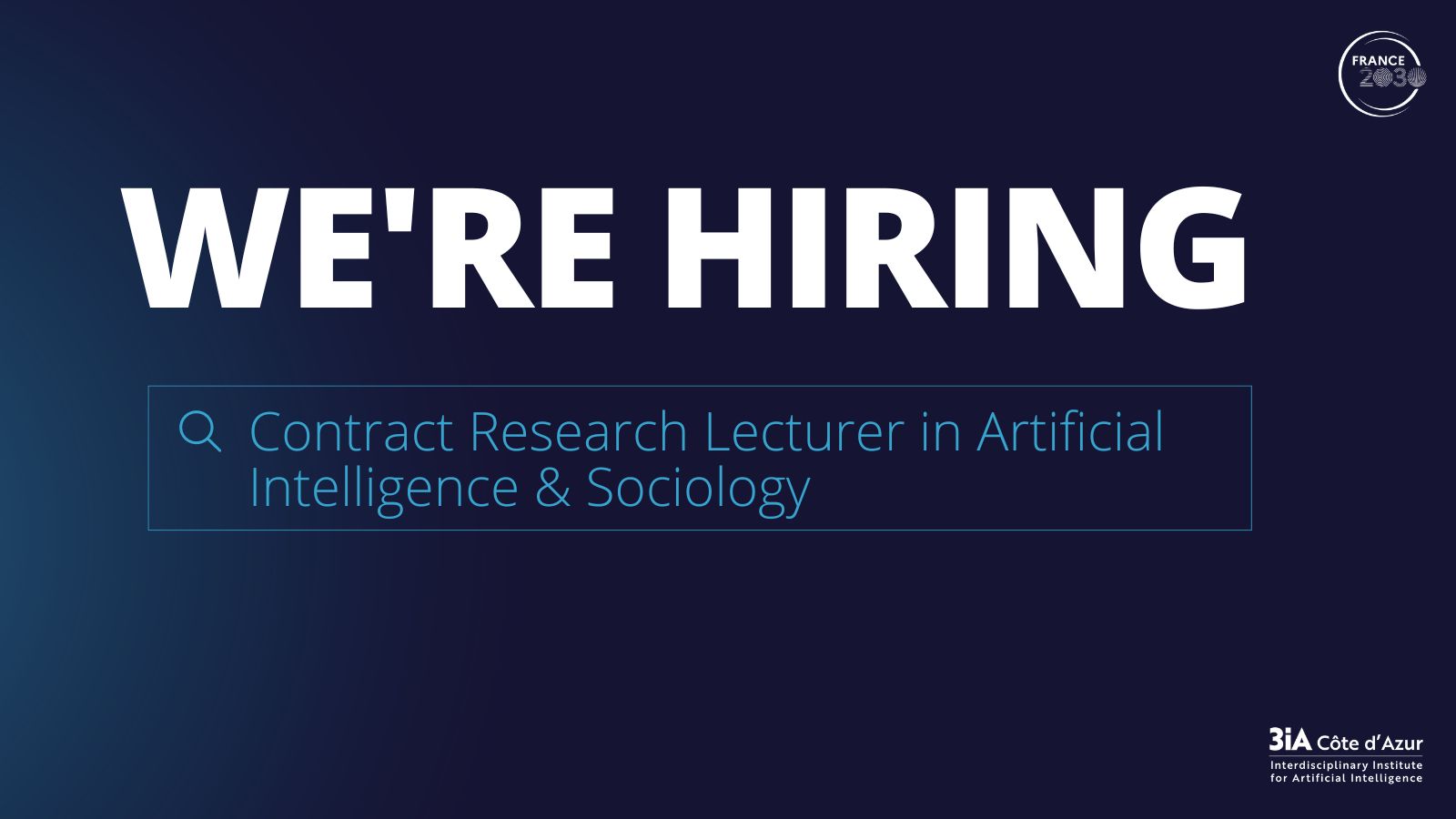 Contract Research Lecturer in Artificial Intelligence & Sociology EFELIA