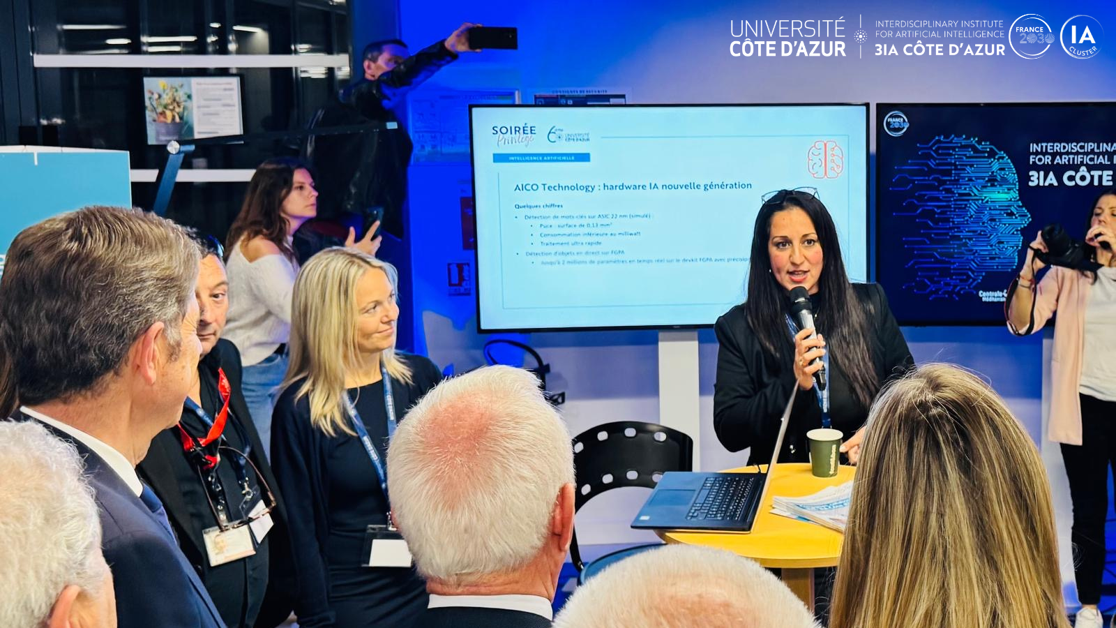 Diana Sebbar and Serena Villata at the Soirée Privilège 60 ans d'Université Côte d'Azur